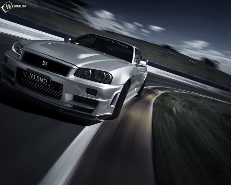 silver nissan gt-r on track