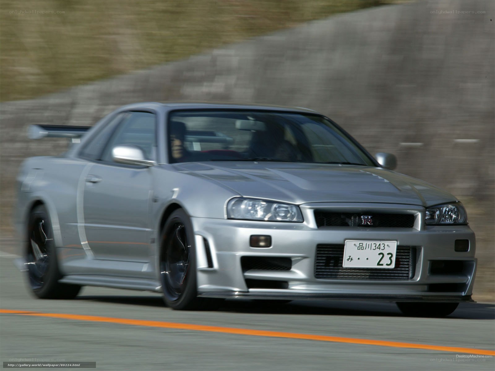 silver nissan gt-r on track