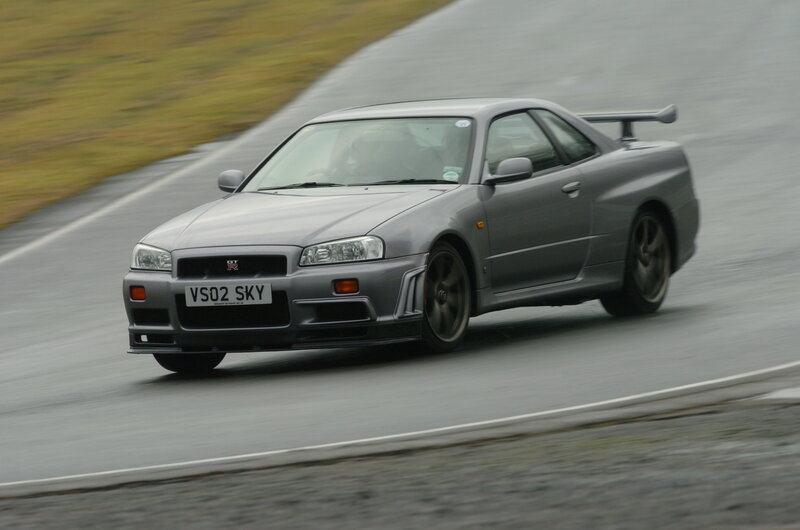 silver nissan gt-r on track