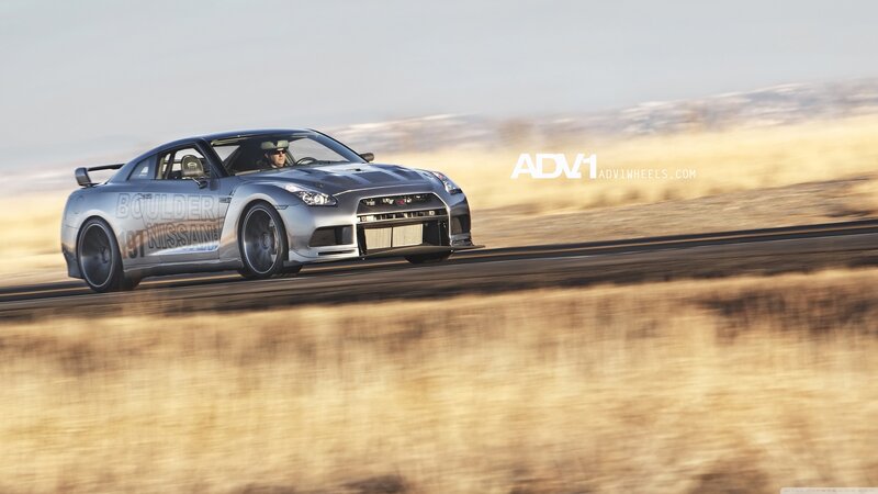 silver nissan gt-r on track