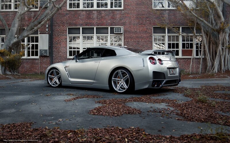 silver nissan gt-r parked
