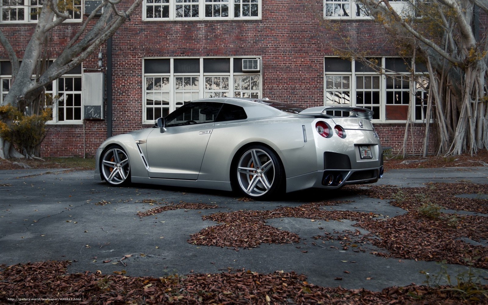 silver nissan gt-r parked
