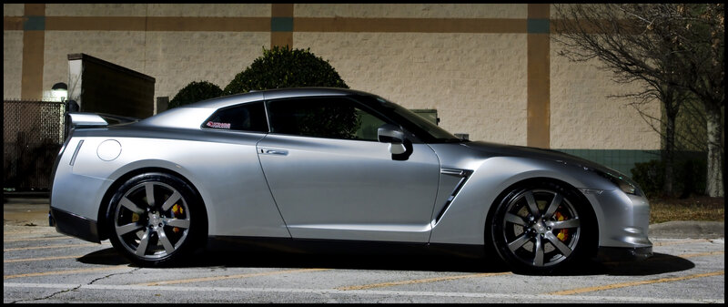 silver nissan gt-r parked