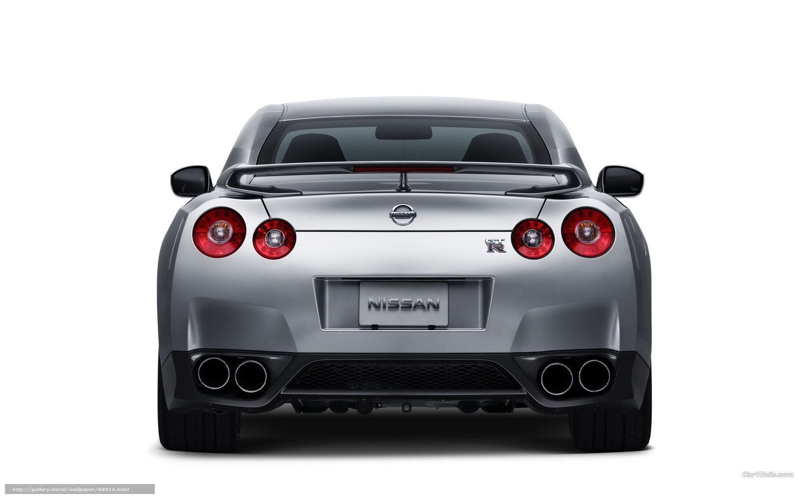 silver nissan gt-r rear view