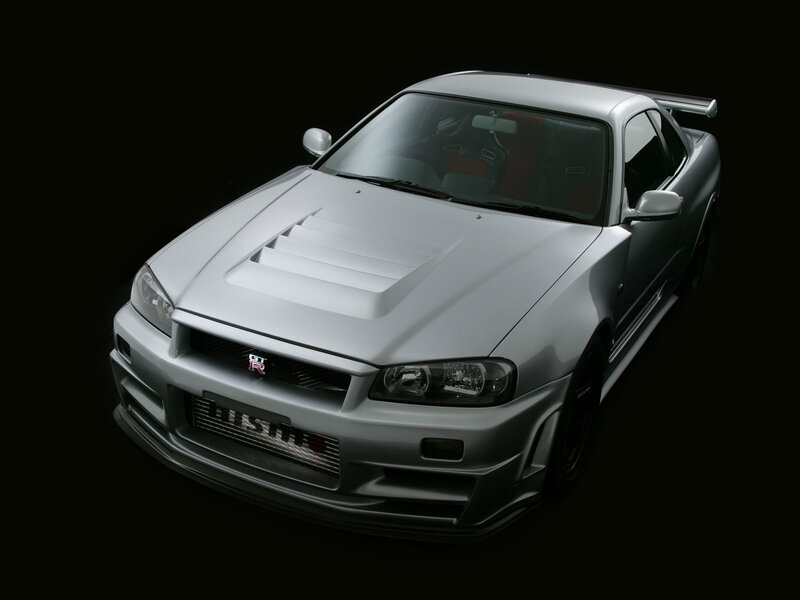 Silver Nissan GT-R sports car
