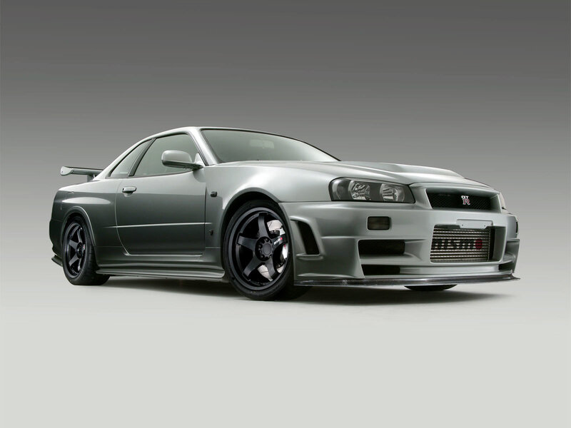 Silver Nissan GT-R sports car