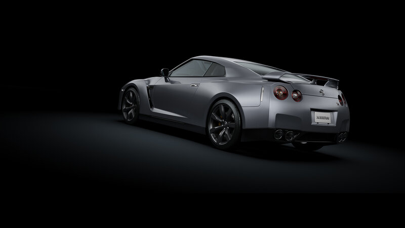 silver nissan gt-r sports car