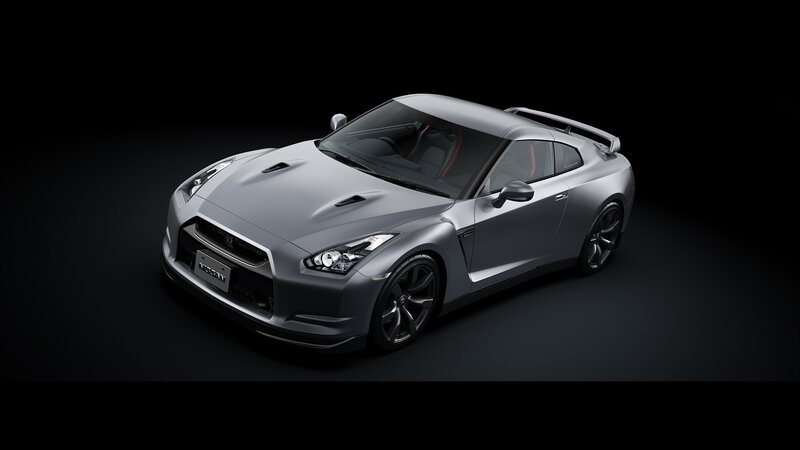 silver nissan gt-r sports car