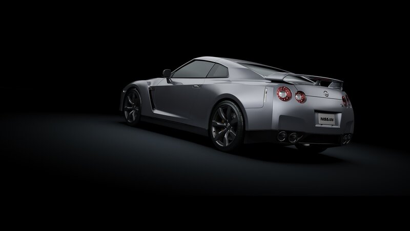 silver nissan gt-r sports car