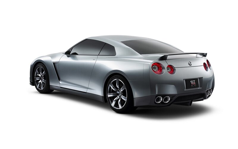 Silver Nissan GT-R sports car