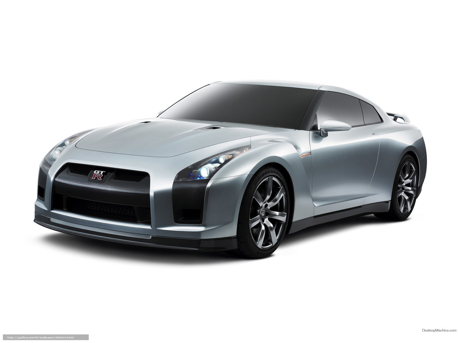 Silver Nissan GT-R sports car