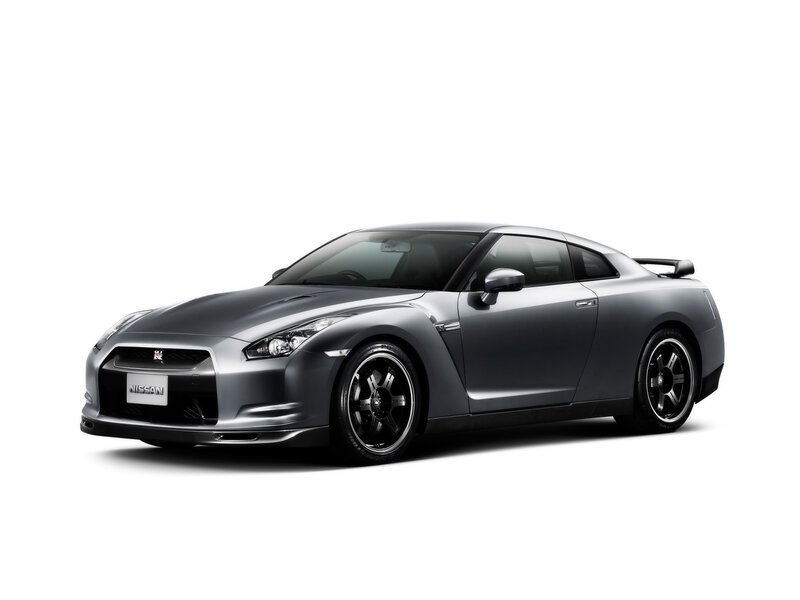 Silver Nissan GT-R sports car