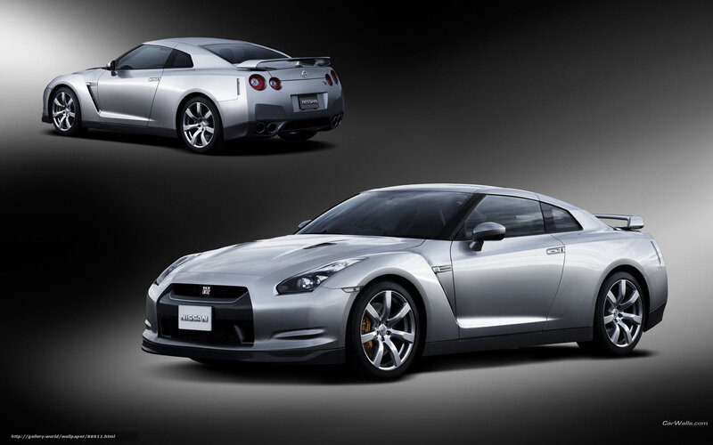 Silver Nissan GT-R sports car
