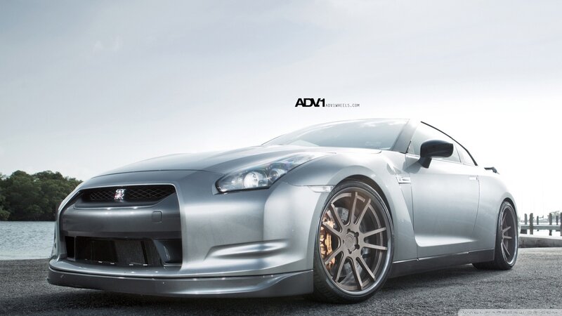 silver nissan gt-r with custom wheels
