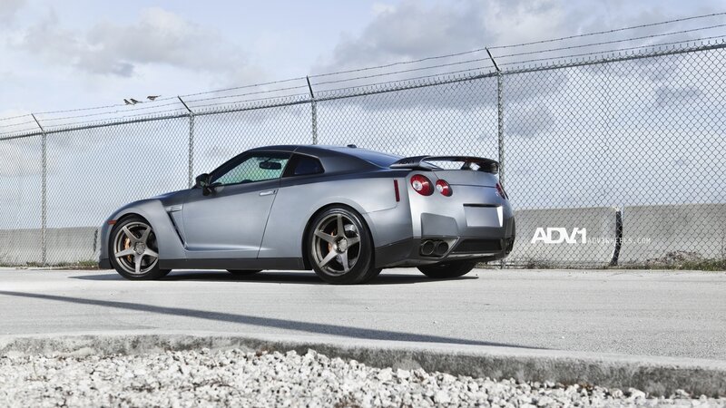 silver nissan gt-r with custom wheels