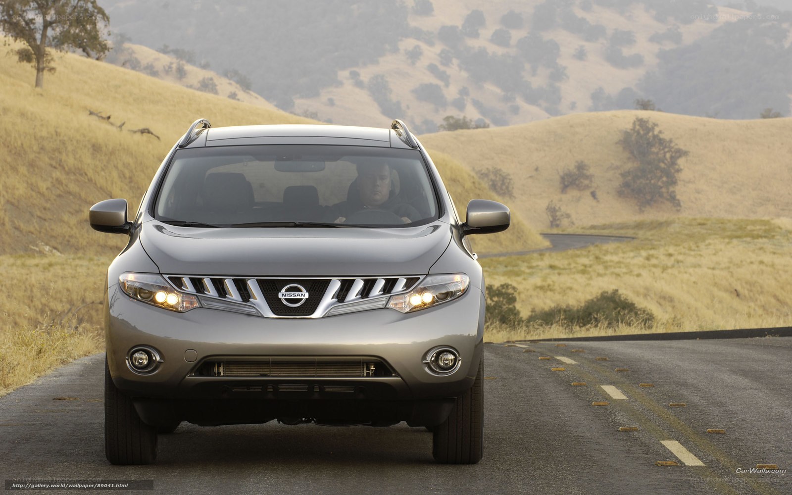 Silver Nissan Murano on a winding road
