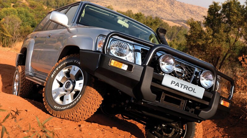 Silver Nissan Patrol off-road