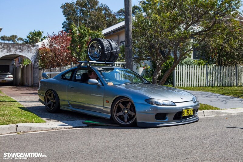 silver nissan s15 with roof rack