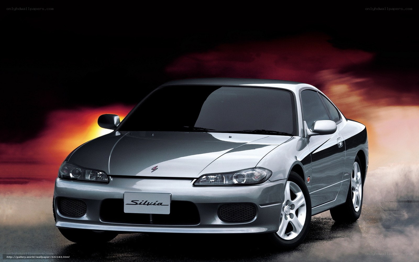 Silver Nissan Silvia car