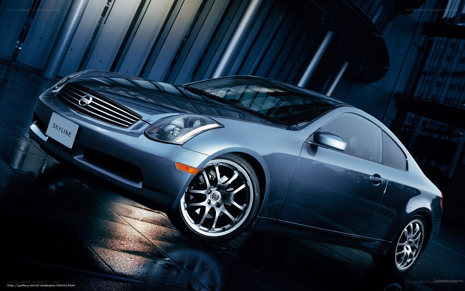 Silver Nissan Skyline Coupe