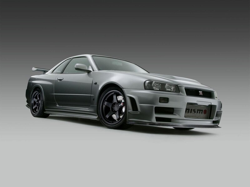 Silver Nissan Skyline — Gray, Dramatic, Photograph, Black Wheels
