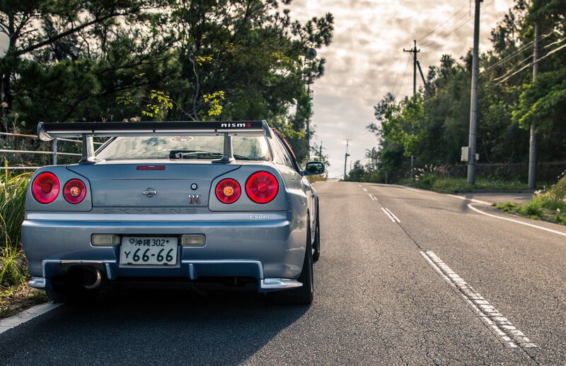 Silver Nissan Skyline — Gray, Serene