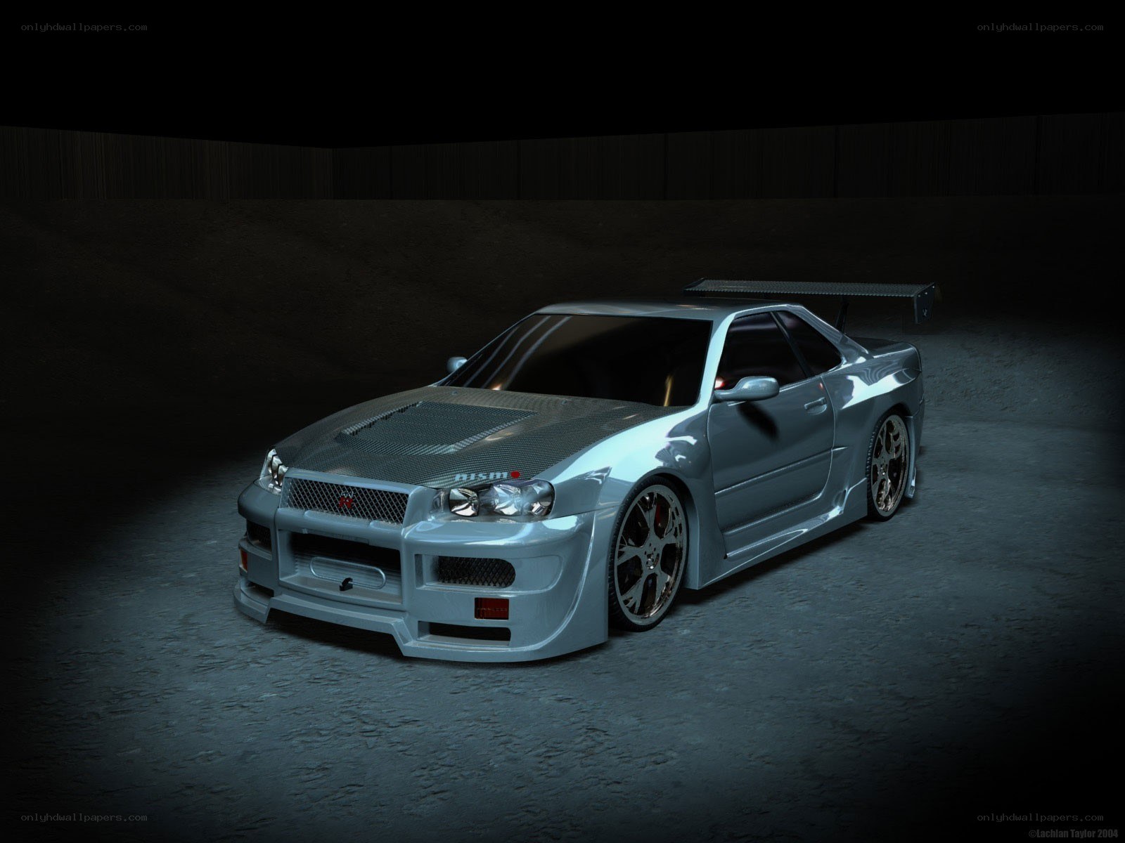 silver nissan skyline gtr