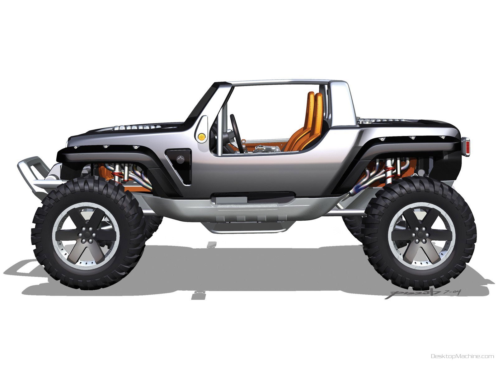 silver off-road concept vehicle