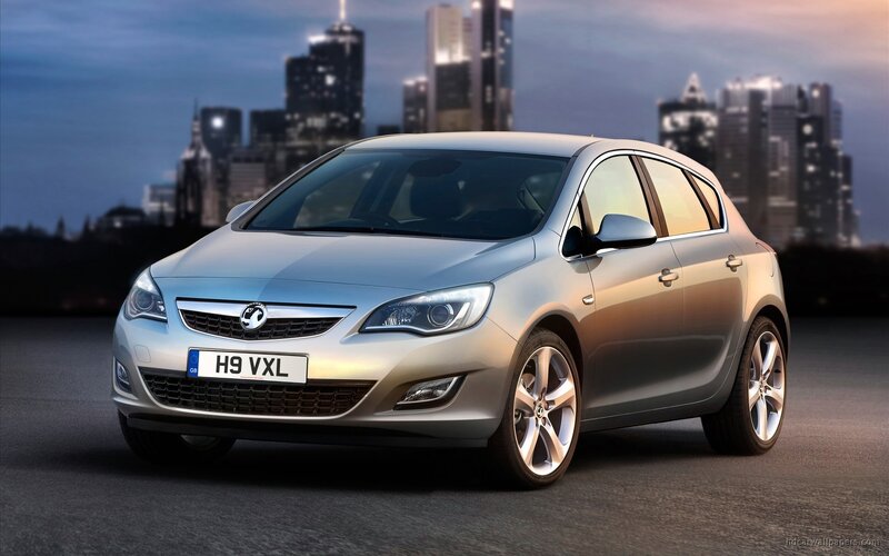 Silver Opel Astra Hatchback — Dramatic, Sunset, Photograph