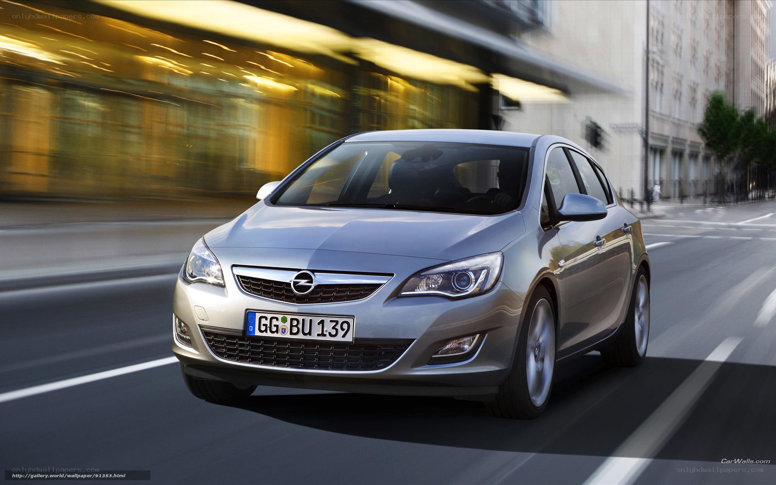 silver opel astra in motion