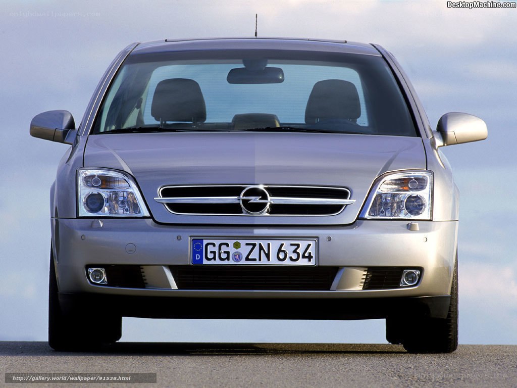 silver opel car front view