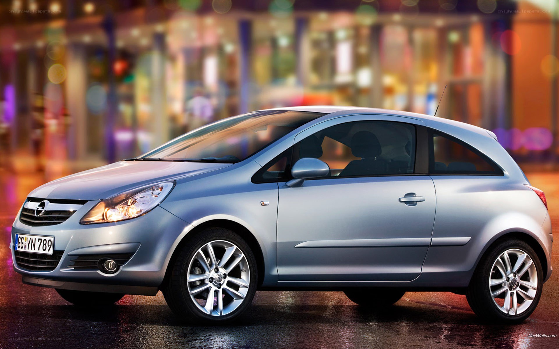 silver opel corsa car