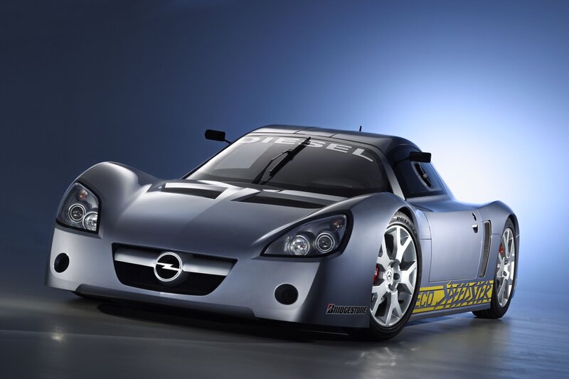 silver opel diesel race car