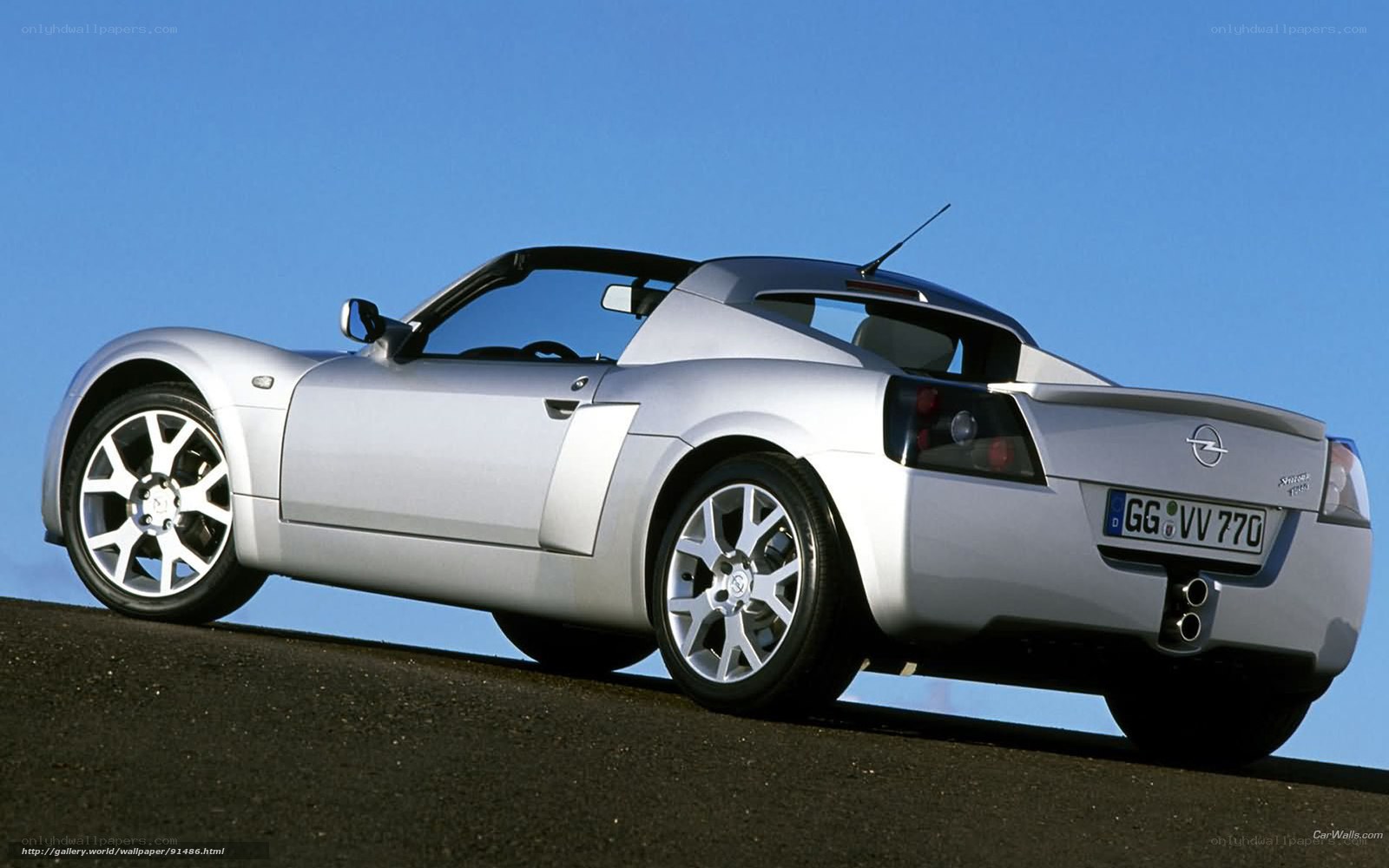 silver opel speedster car