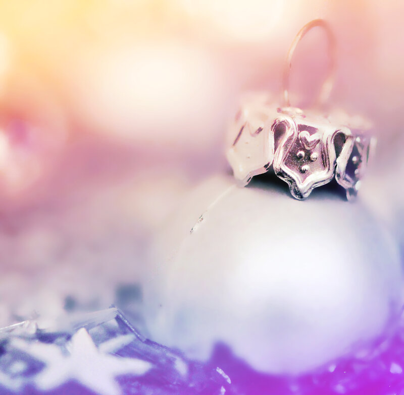 Silver Ornament Close-up — White