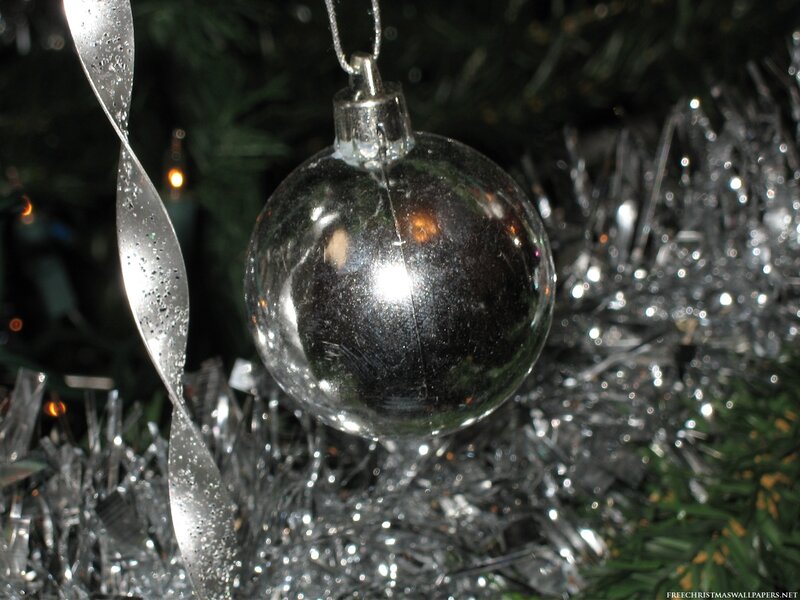 Silver Ornament on Tree — Festive