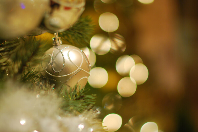 Silver Ornament on Tree — Green, Festive