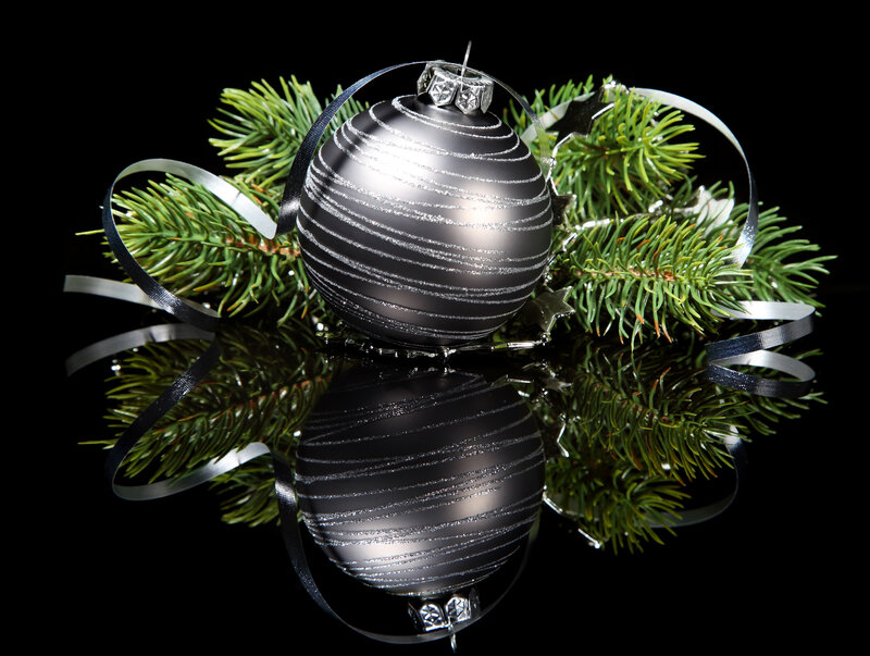 Silver Ornament with Pine