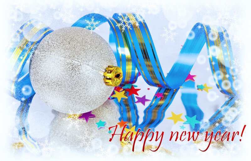 Silver Ornament with Ribbon — Blue