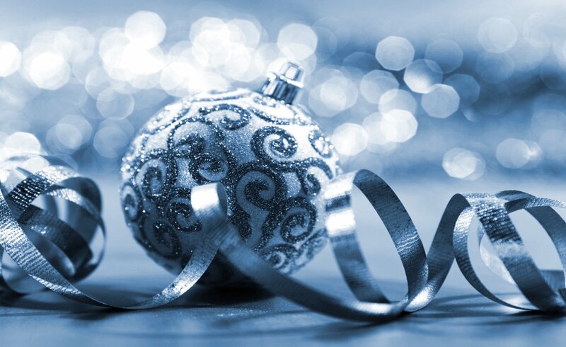 Silver Ornament with Ribbon