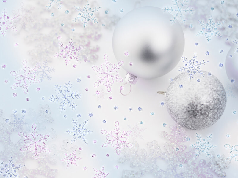 Silver Ornaments and Snowflakes