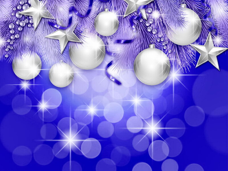 Silver Ornaments on Purple Branches