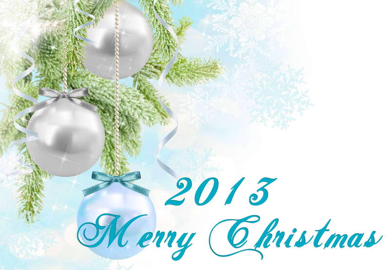 Silver Ornaments on Tree — White
