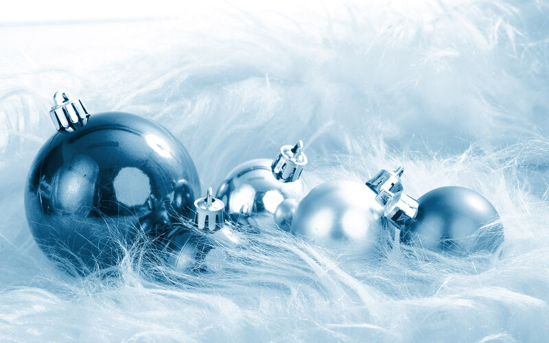 Silver Ornaments on White Fur