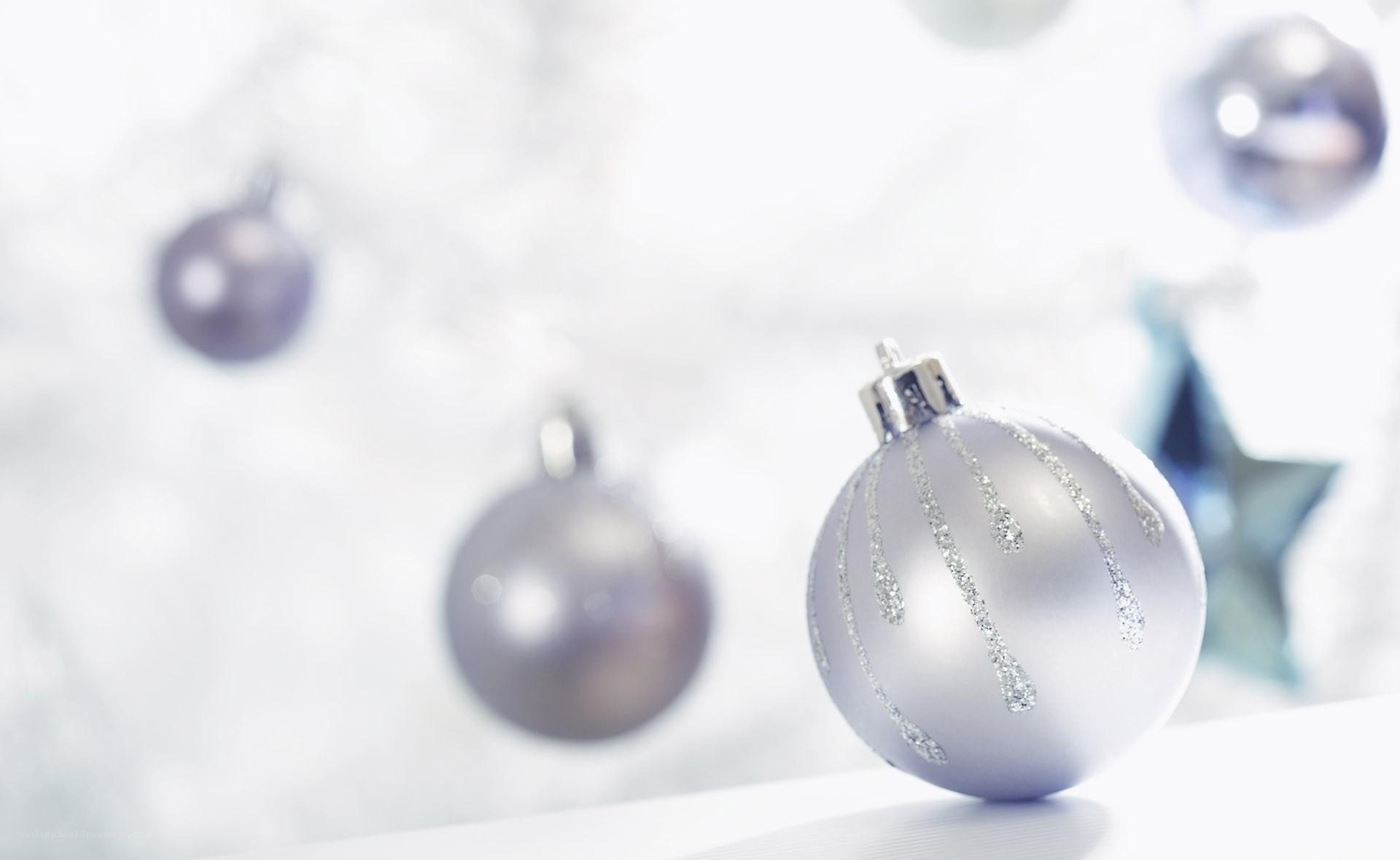 silver ornaments on white