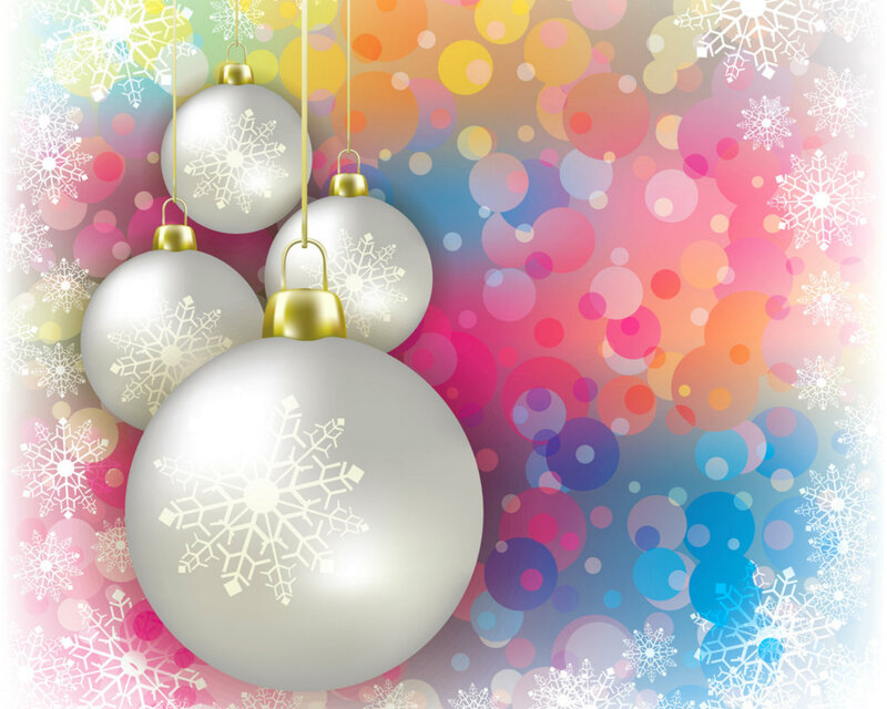Silver Ornaments with Snowflakes — White