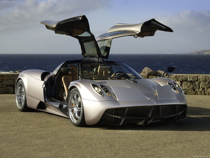 Silver Pagani Huayra — Dramatic, Afternoon, Photograph, Car, Ocean, Stone Wall