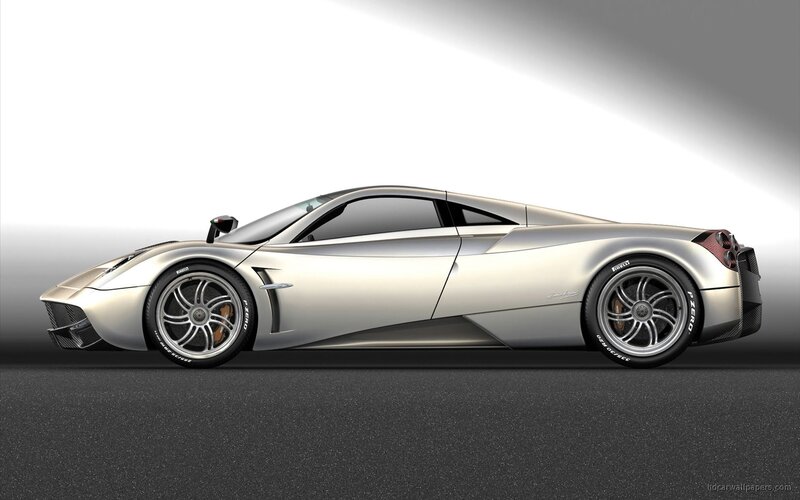 silver pagani sports car