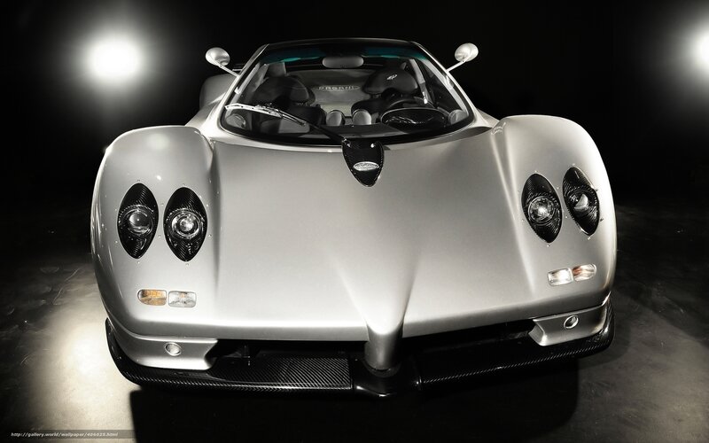 Silver Pagani Sports Car — Dramatic, Photograph