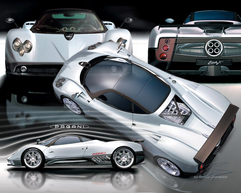 Silver Pagani Sports Car — Dramatic